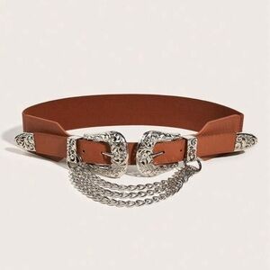 Double Buckle Stretch Elastic Belt
